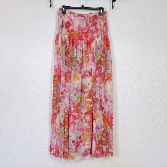 Boston Proper Hazy Floral Flowy Maxi Maxi Skirt size 6 - Picture 2 of 11